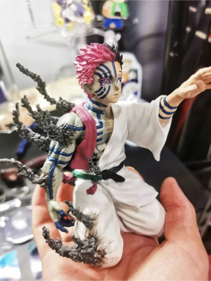 In Stock 13cm Demon Slayer Akaza Hakuji Anime Figure Model Doll Action Figurine Pvc Decoration Peripheral Desktop Ornament Toy