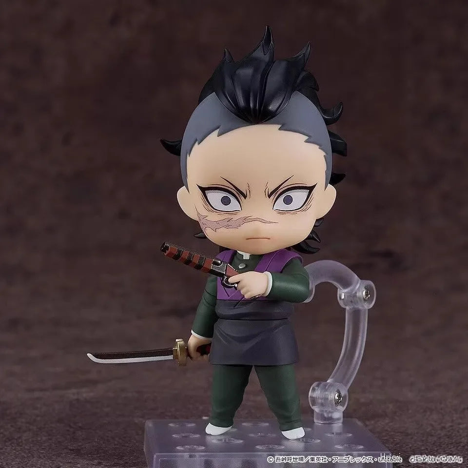 Q Version 2505# Shinazugawa Genya Figures Anime Demon Slayer Collection Swappable Faces Model Doll Set Toy Gift Regular Version
