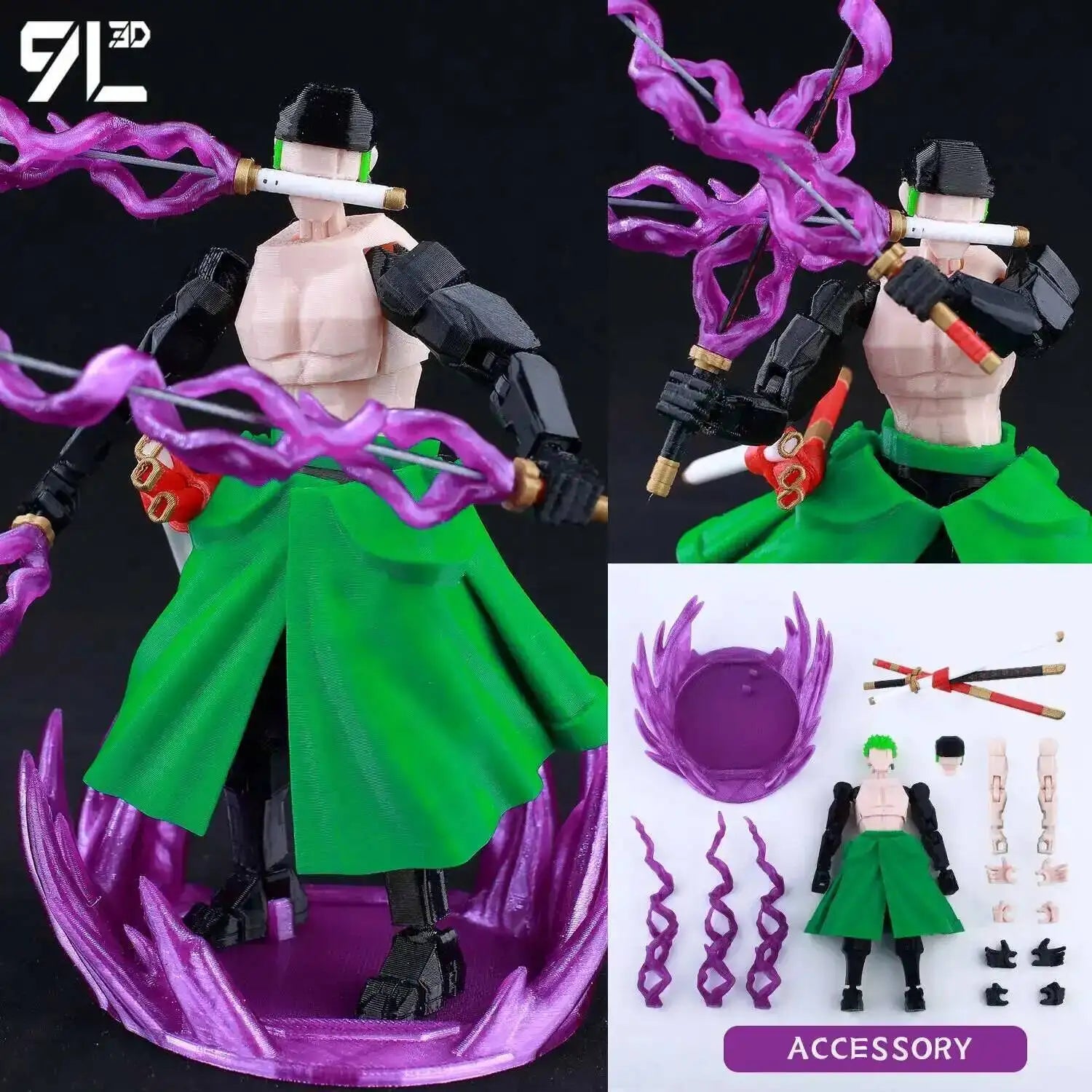 9L3D Printed Demon Slayer AKAZA Tanjiro Kamado Lucky Dummy 13 Movable Shapeshift Action Figures Mannequin Toys for Anime Fans