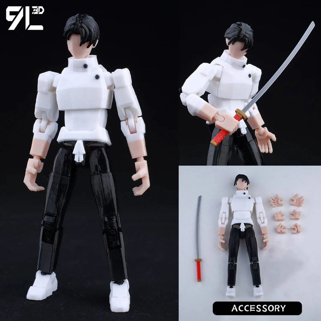9L3D Printed Demon Slayer AKAZA Tanjiro Kamado Lucky Dummy 13 Movable Shapeshift Action Figures Mannequin Toys for Anime Fans