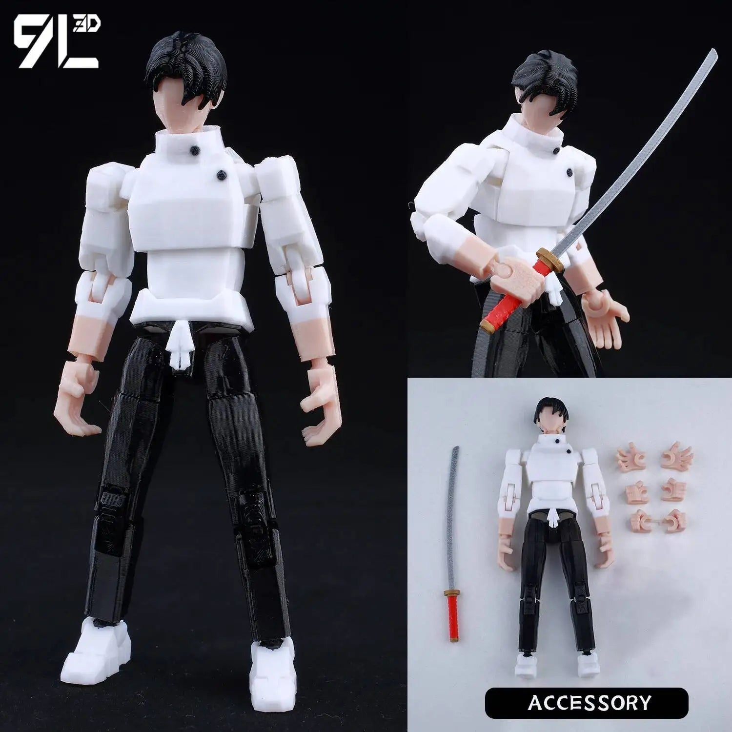 9L3D Printed Demon Slayer AKAZA Tanjiro Kamado Lucky Dummy 13 Movable Shapeshift Action Figures Mannequin Toys for Anime Fans