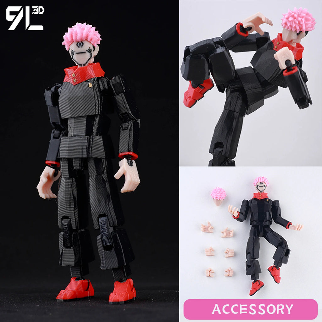 9L3D Printed Demon Slayer AKAZA Tanjiro Kamado Lucky Dummy 13 Movable Shapeshift Action Figures Mannequin Toys for Anime Fans