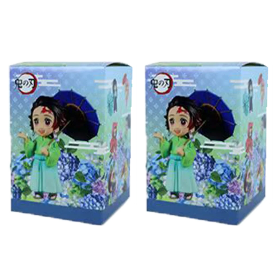 New Anime Figure Demon Slayer Figures Kimetsu No Yaiba Doll Plum Rain Series Blind Box Figurine Warrior Action Figure Model Toys