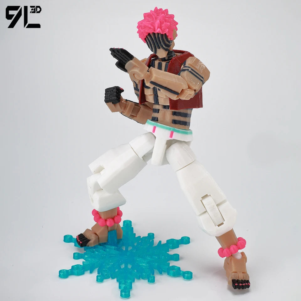 9L3D Printed Demon Slayer AKAZA Tanjiro Kamado Lucky Dummy 13 Movable Shapeshift Action Figures Mannequin Toys for Anime Fans