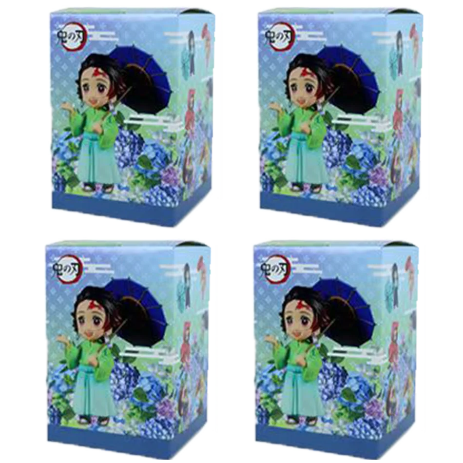 New Anime Figure Demon Slayer Figures Kimetsu No Yaiba Doll Plum Rain Series Blind Box Figurine Warrior Action Figure Model Toys