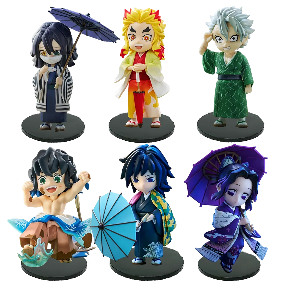 New Anime Figure Demon Slayer Figures Kimetsu No Yaiba Doll Plum Rain Series Blind Box Figurine Warrior Action Figure Model Toys