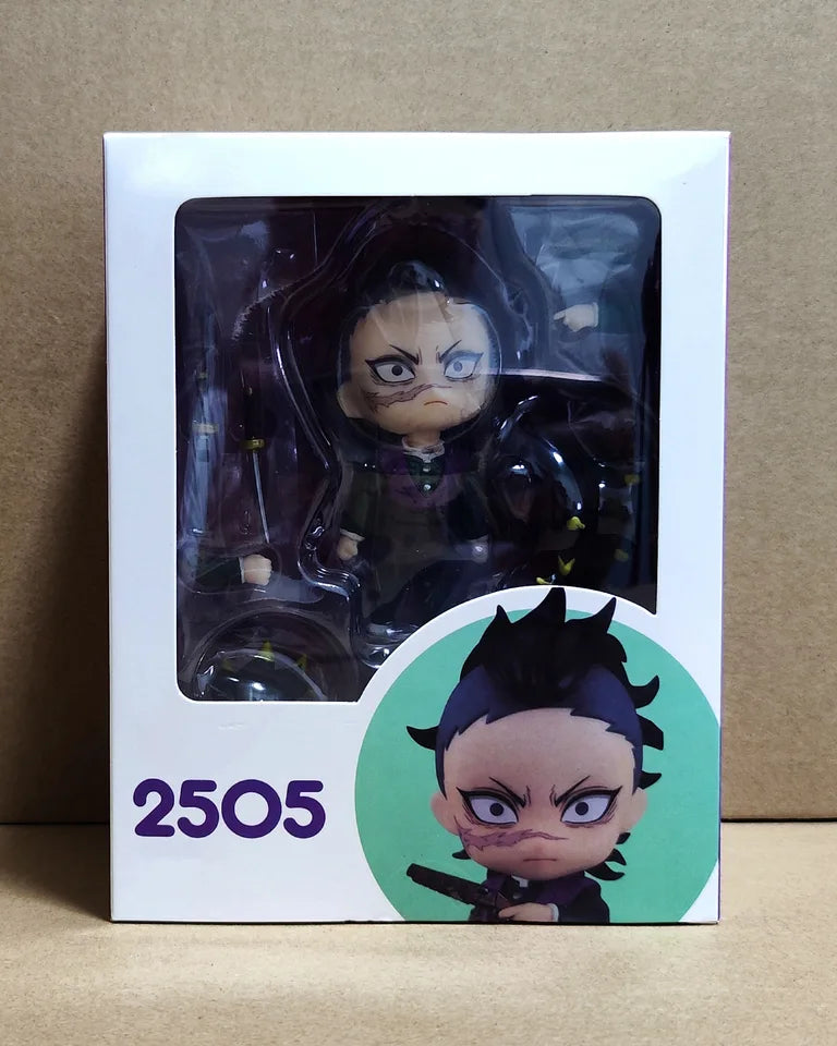 Q Version 2505# Shinazugawa Genya Figures Anime Demon Slayer Collection Swappable Faces Model Doll Set Toy Gift Regular Version