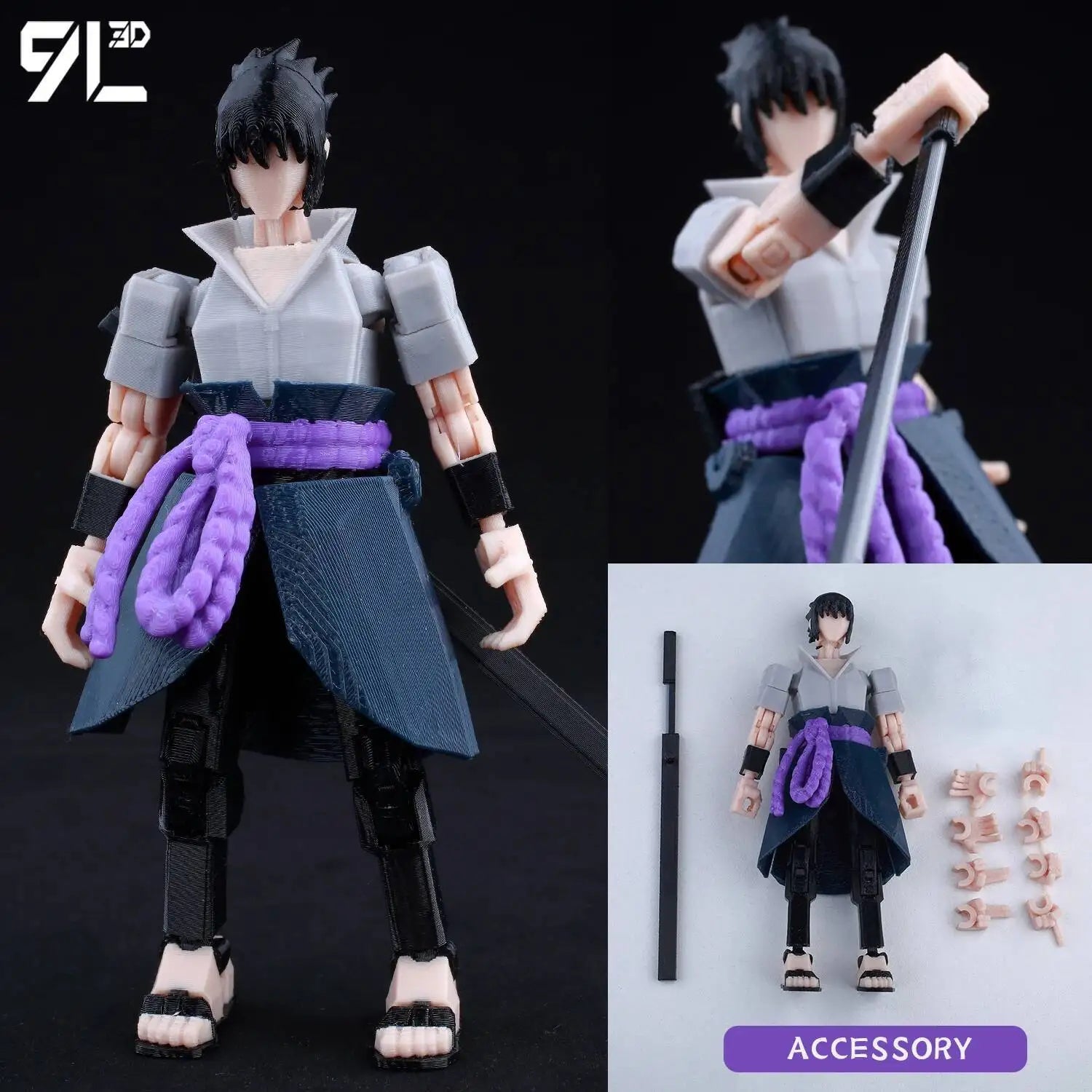 9L3D Printed Demon Slayer AKAZA Tanjiro Kamado Lucky Dummy 13 Movable Shapeshift Action Figures Mannequin Toys for Anime Fans