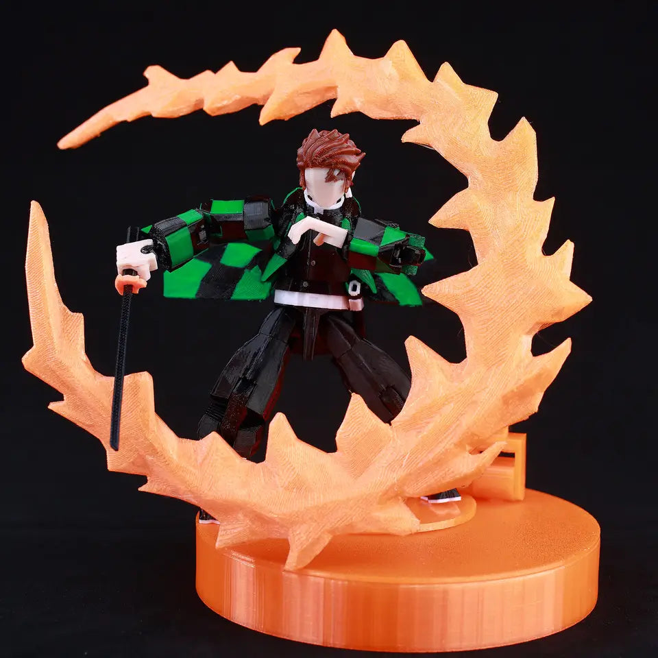 9L3D Printed Demon Slayer AKAZA Tanjiro Kamado Lucky Dummy 13 Movable Shapeshift Action Figures Mannequin Toys for Anime Fans