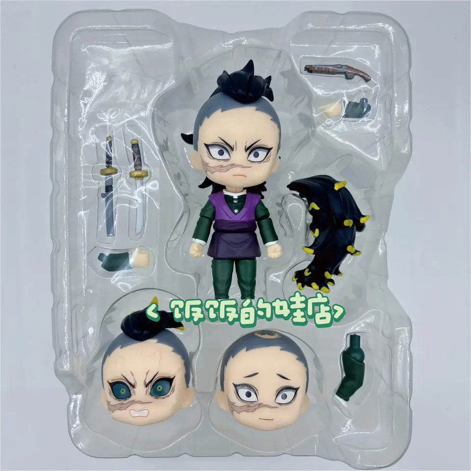 Q Version 2505# Shinazugawa Genya Figures Anime Demon Slayer Collection Swappable Faces Model Doll Set Toy Gift Regular Version