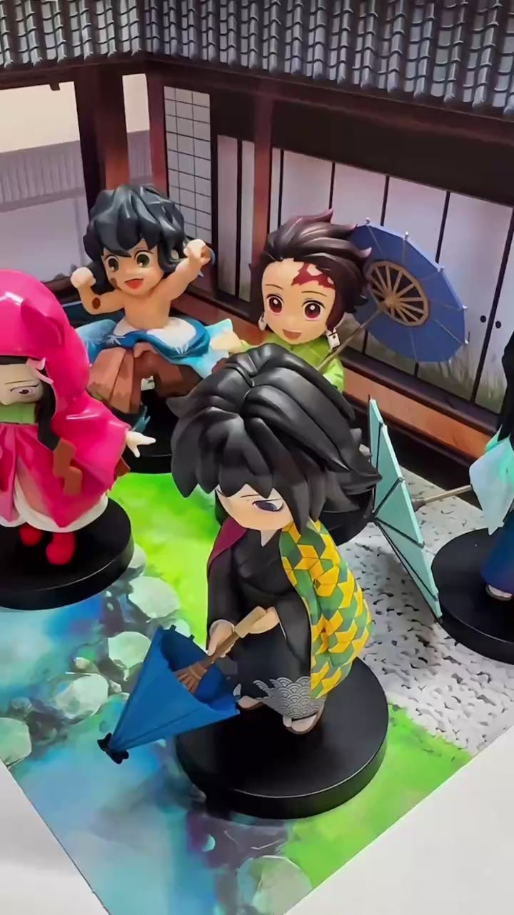 New Anime Figure Demon Slayer Figures Kimetsu No Yaiba Doll Plum Rain Series Blind Box Figurine Warrior Action Figure Model Toys